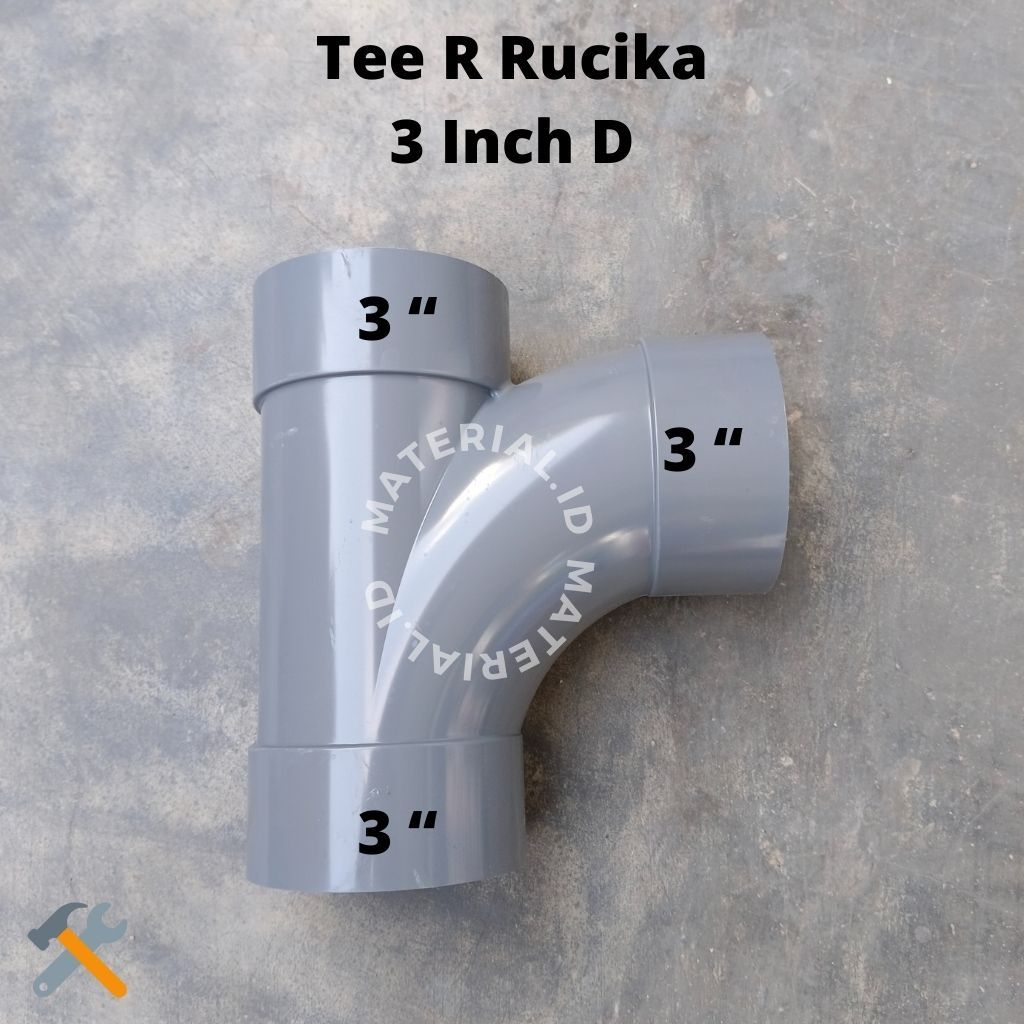 Tee R 3" inch D  Large Radius/ T  Belok  in D RUCIKA Sambungan Pipa Fitting Keni Sok Cabang 3 Peralo