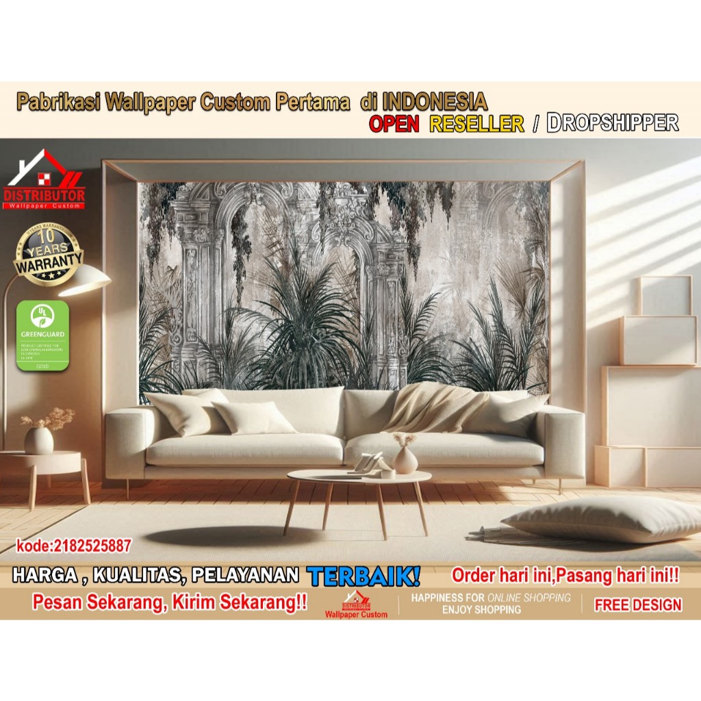 Wallpaper Dinding Custom 3D Vintage | Wallpaper Hutan | Wallpaper Dinding | Wallsticker | Wallpaper 