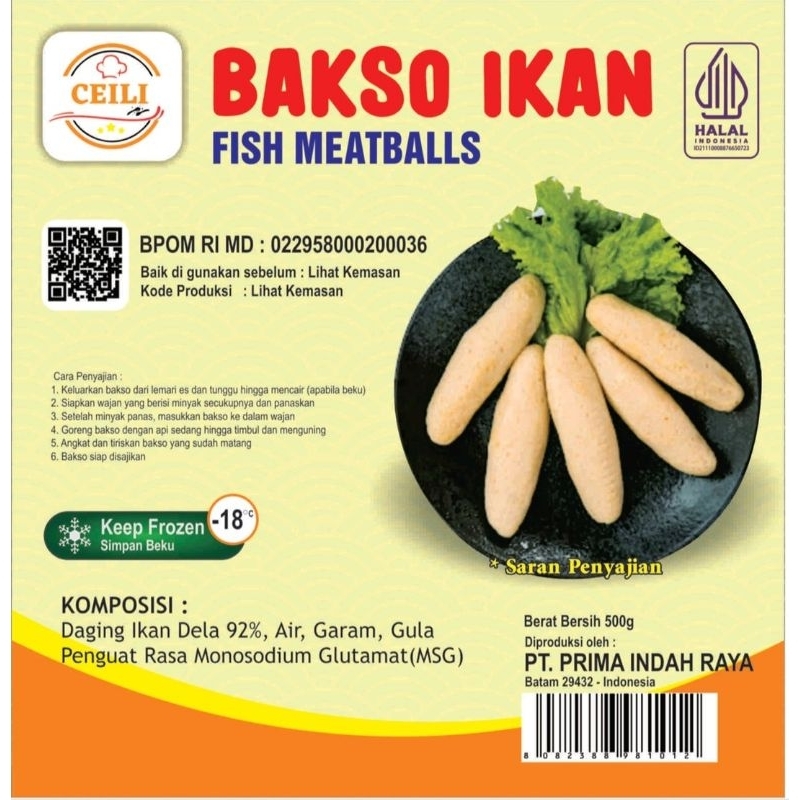 

FROZEN FOOD/BAKSO IKAN 500gr/ HALAL