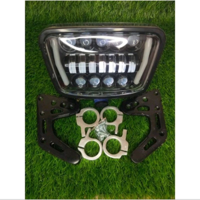 Lampu Daymaker RX King Oval Kotak Set Batok Set Breket Model Bpro hitam