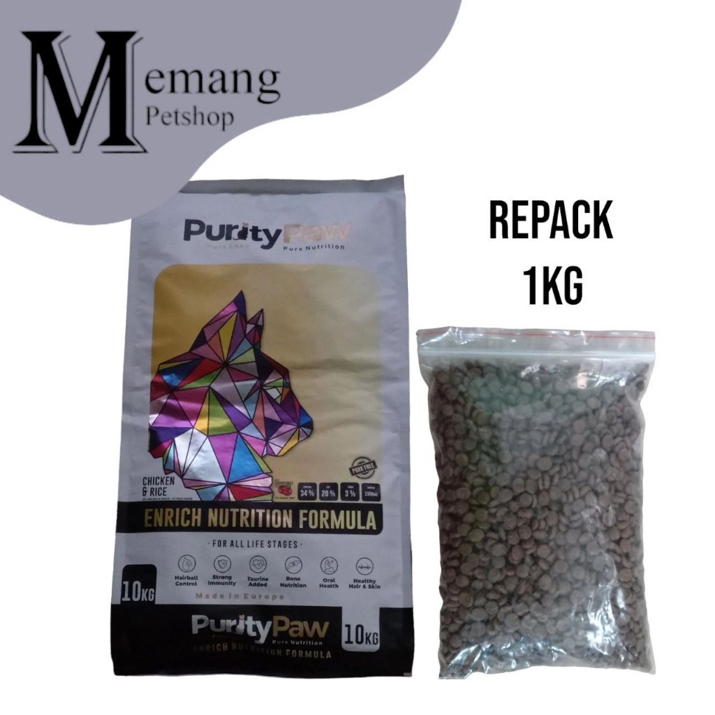 Purity Paw 1 Kg Chicken Rice - Makanan Kucing Semua Umur - Cat Food