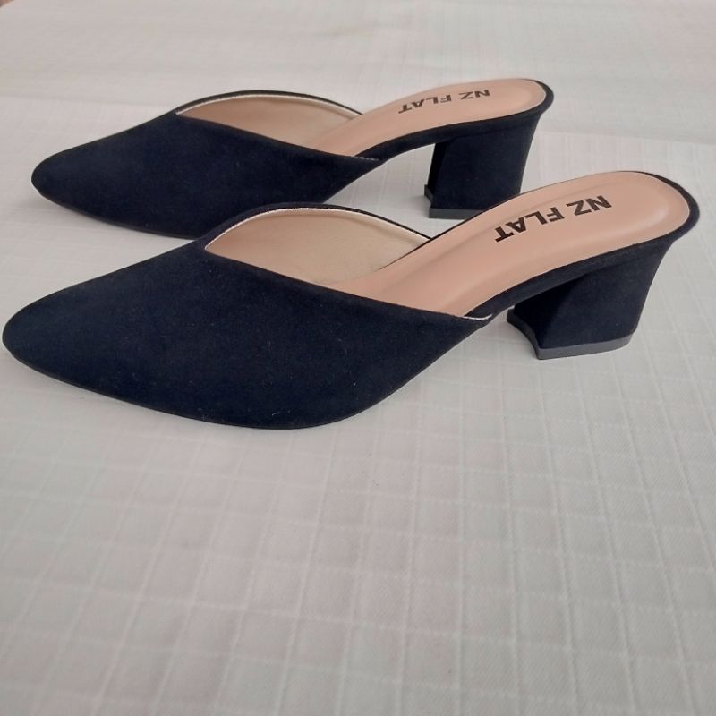 Sepatu heels bludru wedding wanita 42/5cm