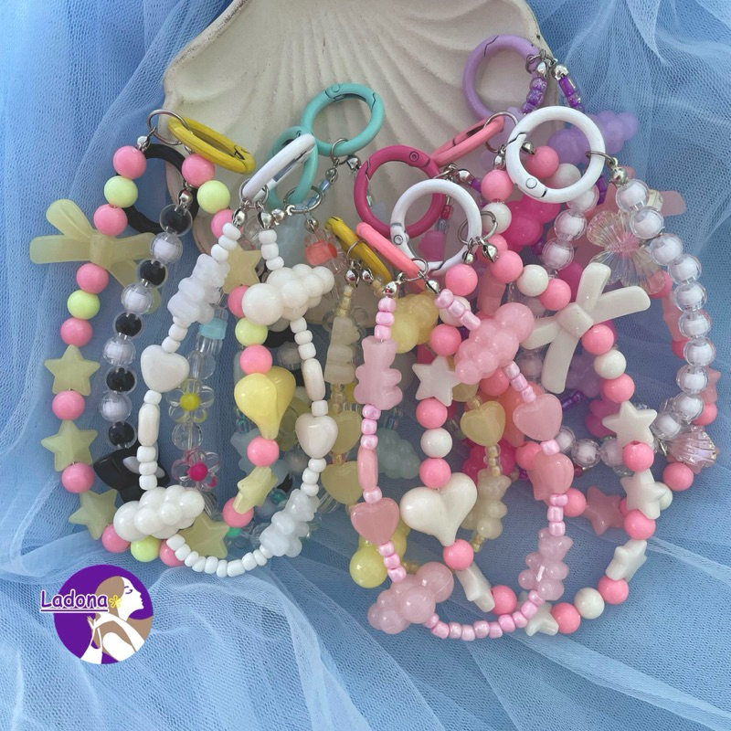 Gantungan HP bracelet  / Lanyard HP estetik / Phone Strap Beads / Tali HP / Strap HP Blackpink / Gan