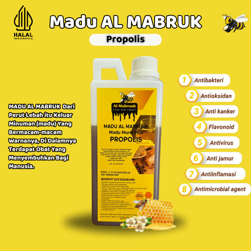 

Alfarabee - Madu Al Mabruk Propolis Asli 100% Murni Original Tanpa Campuran Alami Sertifikasi BPOM