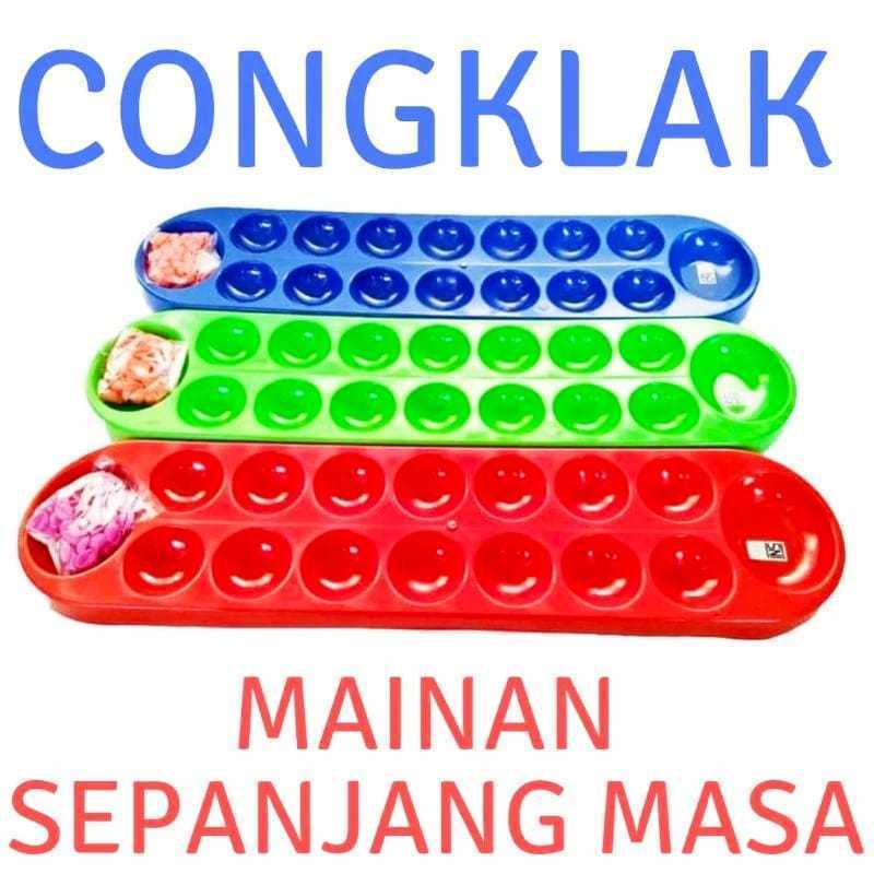 Mainan Anak Tradisional Congklak - Permainan Congklak Dakon Papan+Biji Congklak