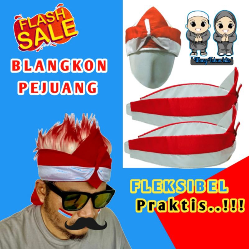 Ikat kepala merah putih,ikat merah putih khas Nusantara,ikat kepala merah putih, bandana merah putih