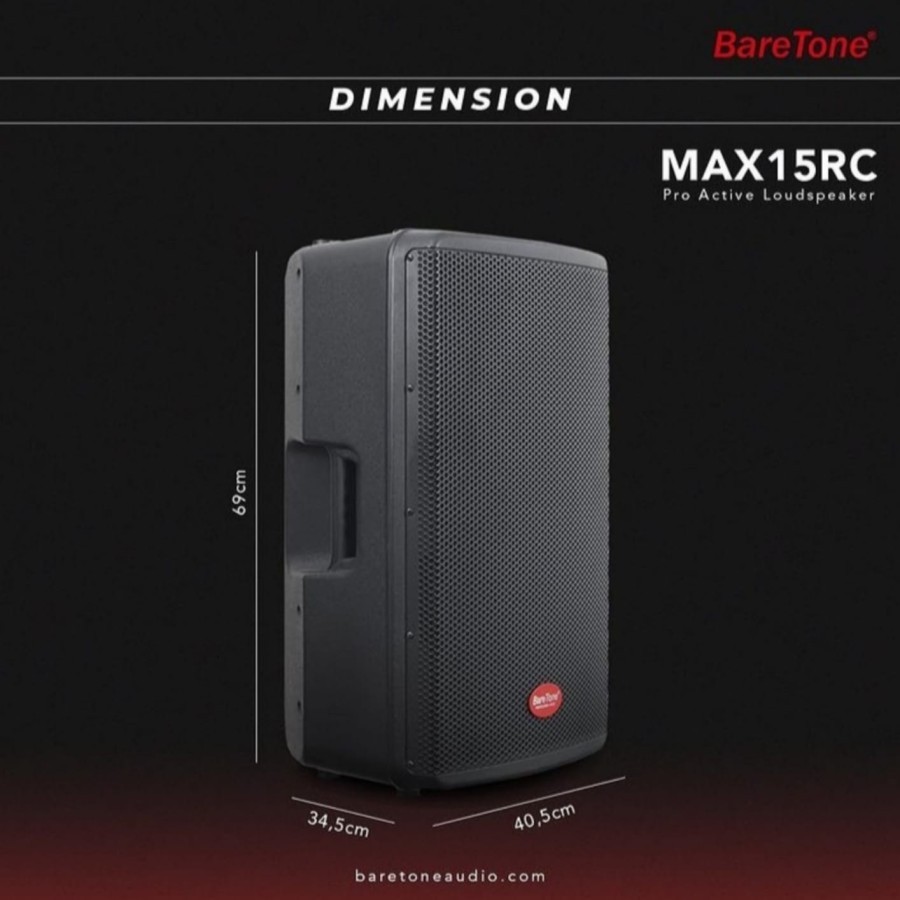 Speaker aktif 15 inch BARETONE MAX15RC / MAX 15RC – FREE Stand speaker dan kabel XLR