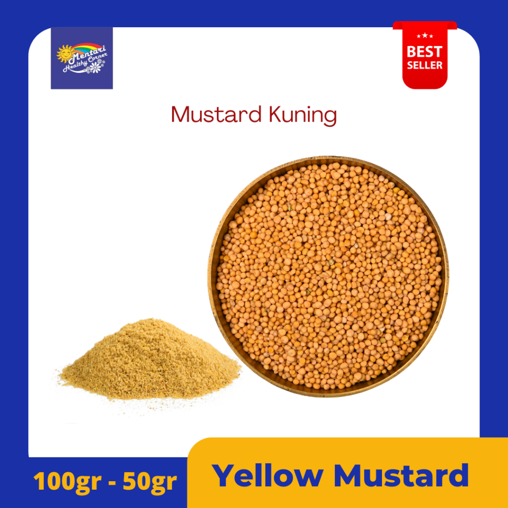 

Yellow Mustard (100gr - 50gr) / Biji Sawi Kuning, Mustard Kuning (100gram - 50gram)