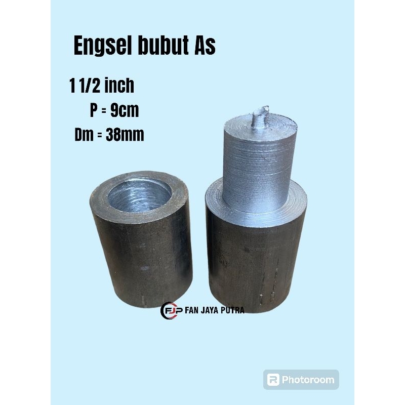 ENGSEL BUBUT AS 11/2 INCH PANJANG 9CM | ENGSEL BUBUT PINTU PAGAR BESI