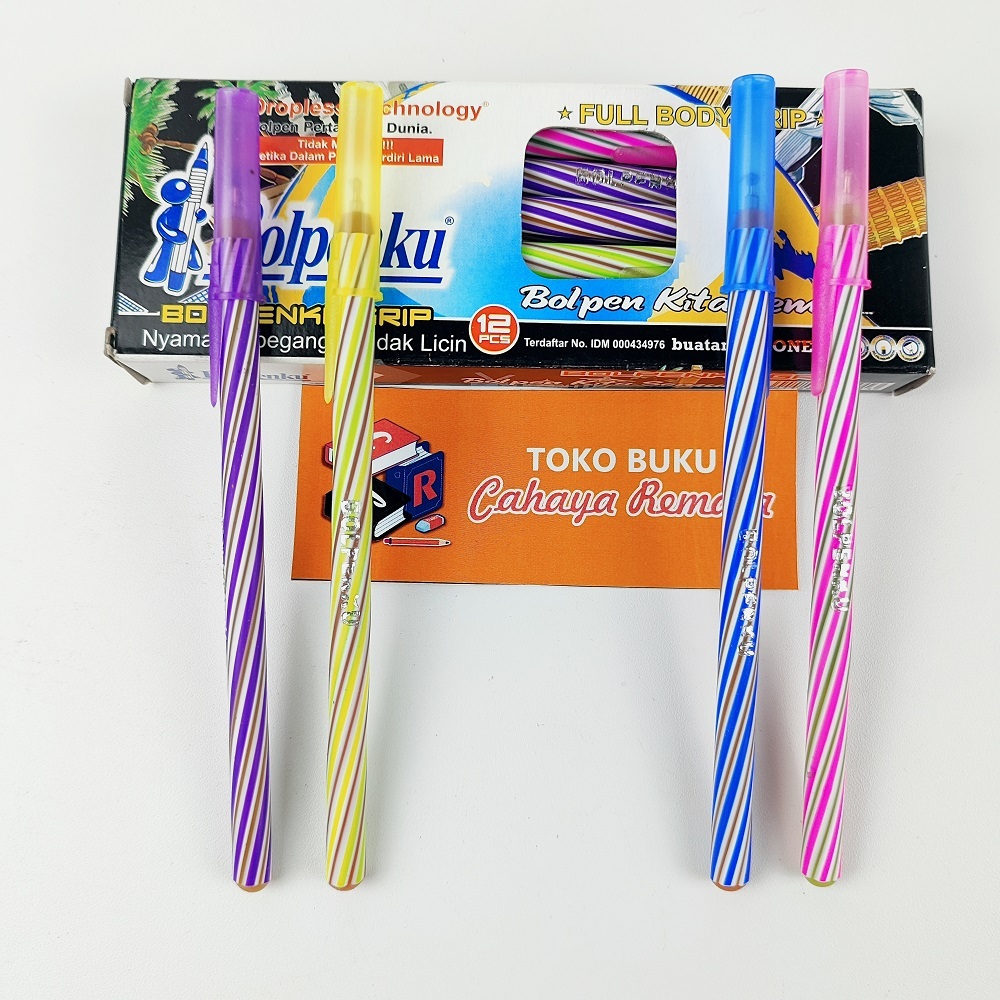 

Pulpen BolpenKu 1Pak Isi 12pcs Ulir Motif Spiral Lilin