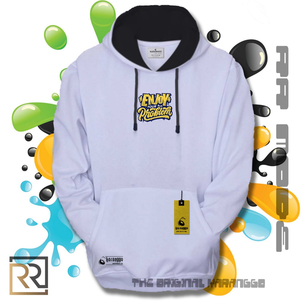 Hoodie Pria Distro Warna Putih Premium Original Brand Lokal