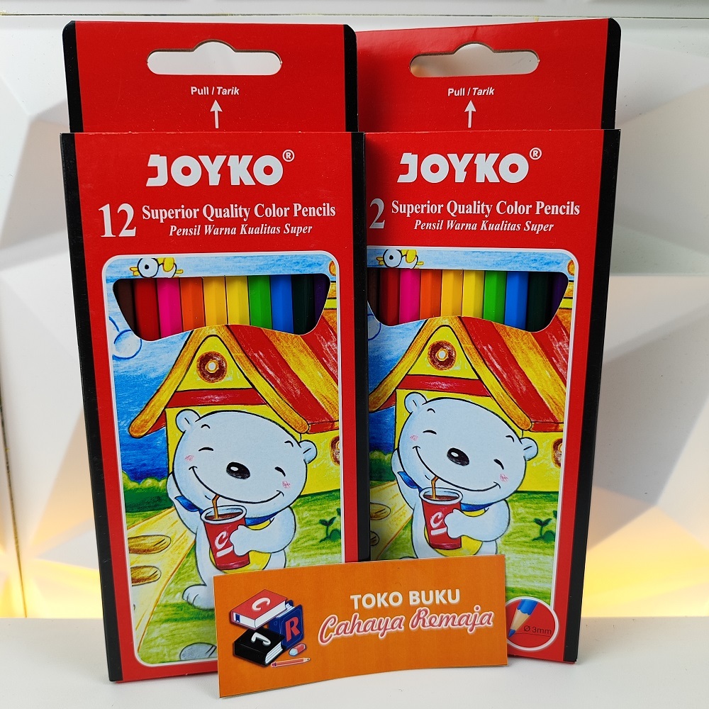 

Color Pencil Pensil Warna Joyko 12 Warna Pendek Panjang Penghapus Superior Quality