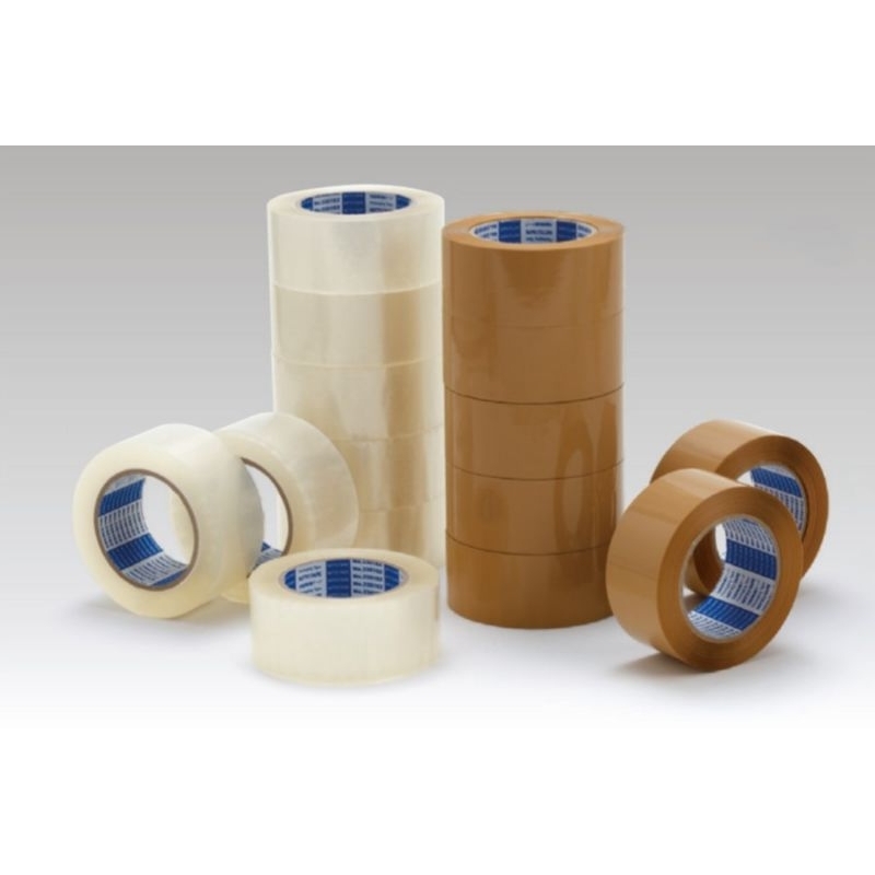 

1 roll Lakban Isolasi Bening Coklat Clear Tan 100 Yard 48mm Opp Tape