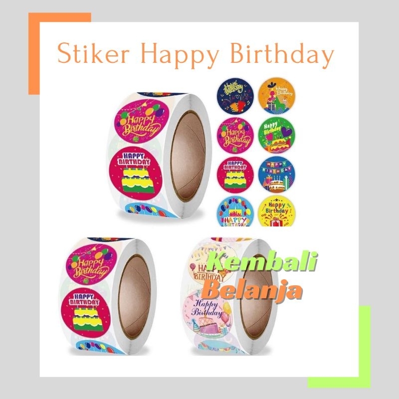 

Stiker Happy Birthday 1 Roll ( Isi 500 Pcs )/ Stiker Selamat Ulang Tahun/ Stiker Ucapan/ Stiker Lucu/ Stiker Murah