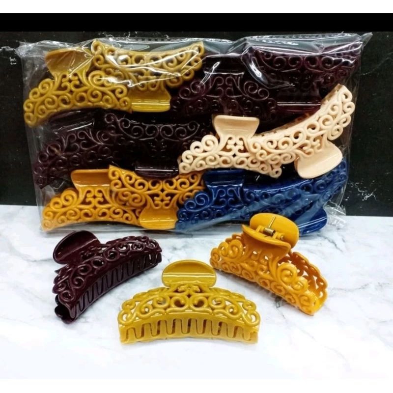 Jepit Rambut Jedai Model Batik Jumbo isi 12 pcs