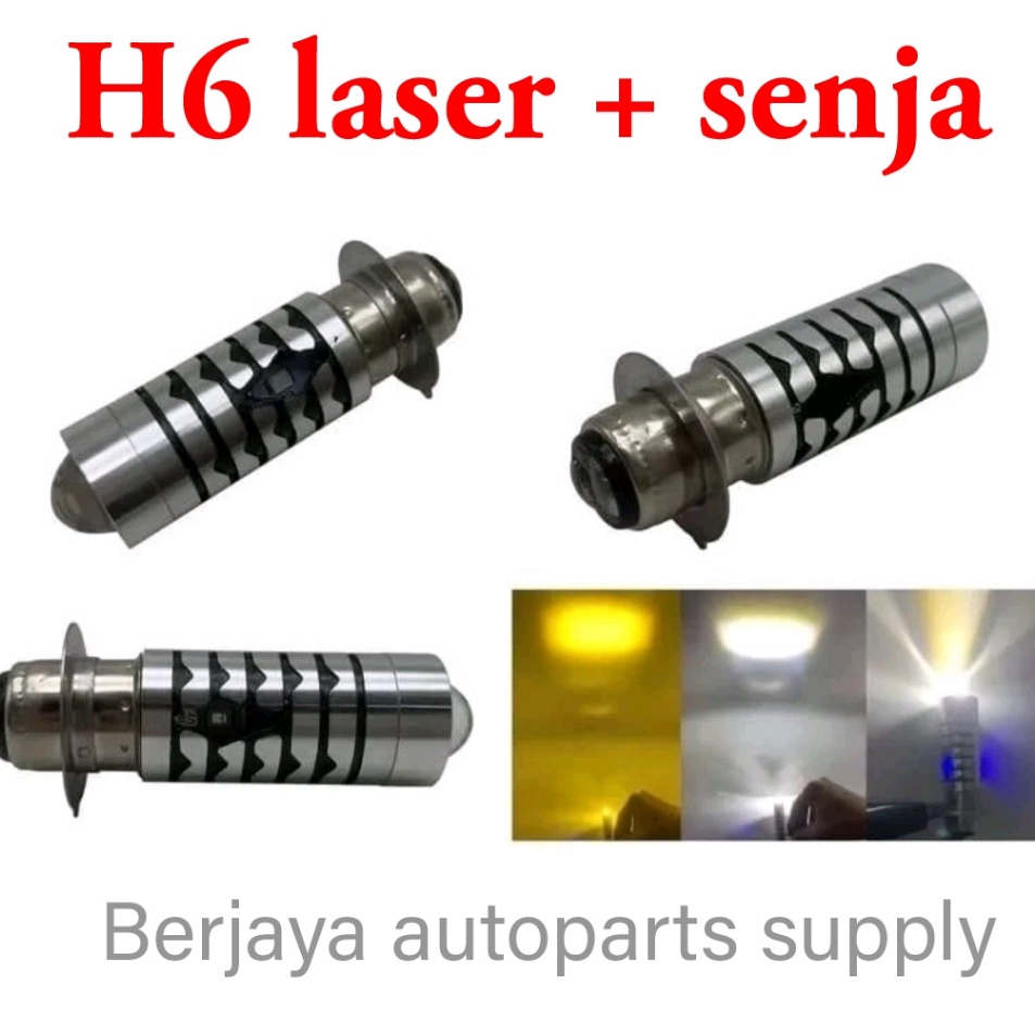 Lampu Led depan H6 laser 2 warna  senja biru universal motor bebekmatic harga 1 pcs