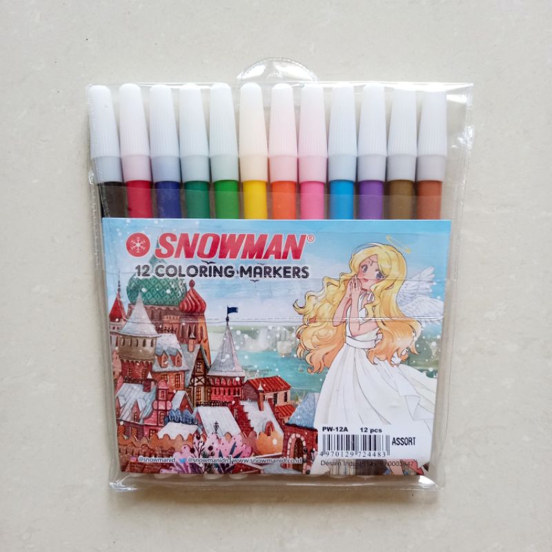 

[ MURAH ] SPIDOL SNOWMAN COLORING MARKER PW-12A / Spidol Kecil Snowman Marker 12 Warna