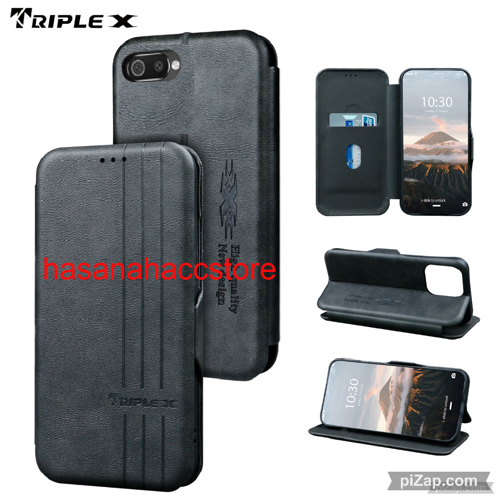 CASE UNTUK HP OPPO A3S OPPO A5 CASE FLIP KULIT DOMPET MOTIF LEATHER WALLETE