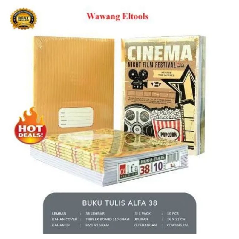 

BUKU TULIS MURAH ALFA 38 UKURAN KUARTO BUKU TULIS MURAH 1PAK /10 BUKU