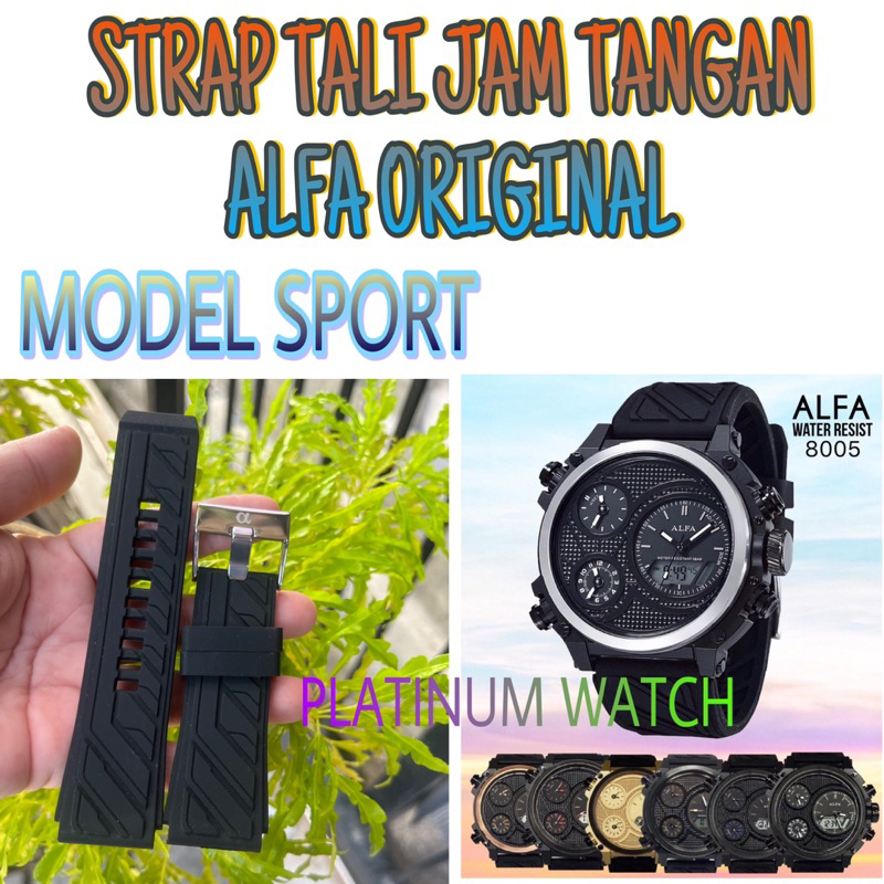 STRAP TALI JAM TANGAN ALFA ORIGINAL MODEL SPORT, pas dan bs lgsg dipasang