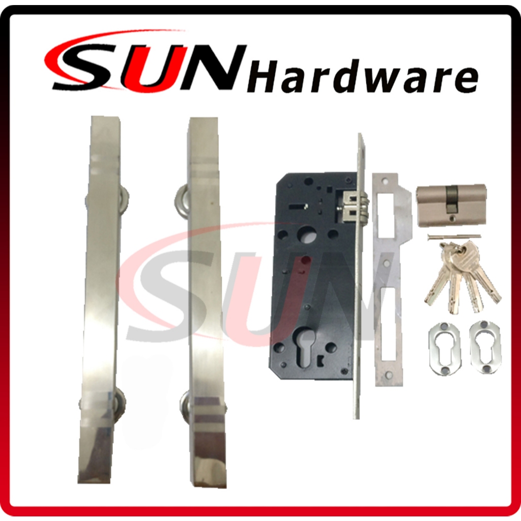1 set Gagang Handle Tarikan Pintu Tarung Kupu Kupu Rumah Kotak Persegi Handel Stainless Chrome & Bod