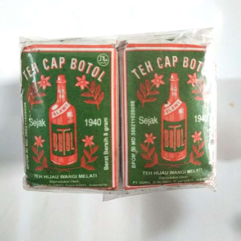 

teh cap botol hijau per pax UK 8gram isi 10