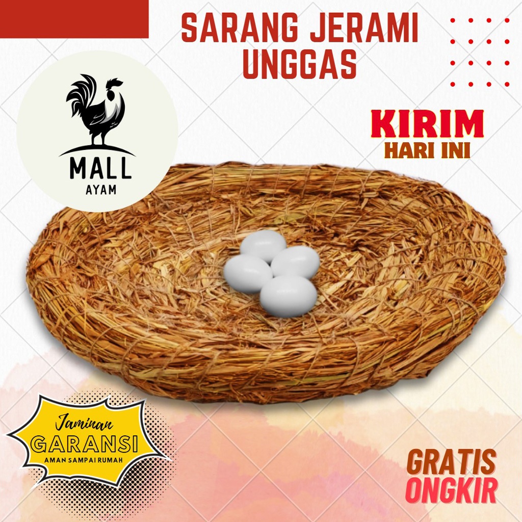 AYAM MALL Tarangan Ayam Bebek Super Jumbo XXXL Sarang Susuh Serat Jerami Besar Wadah Tempat Telur Be