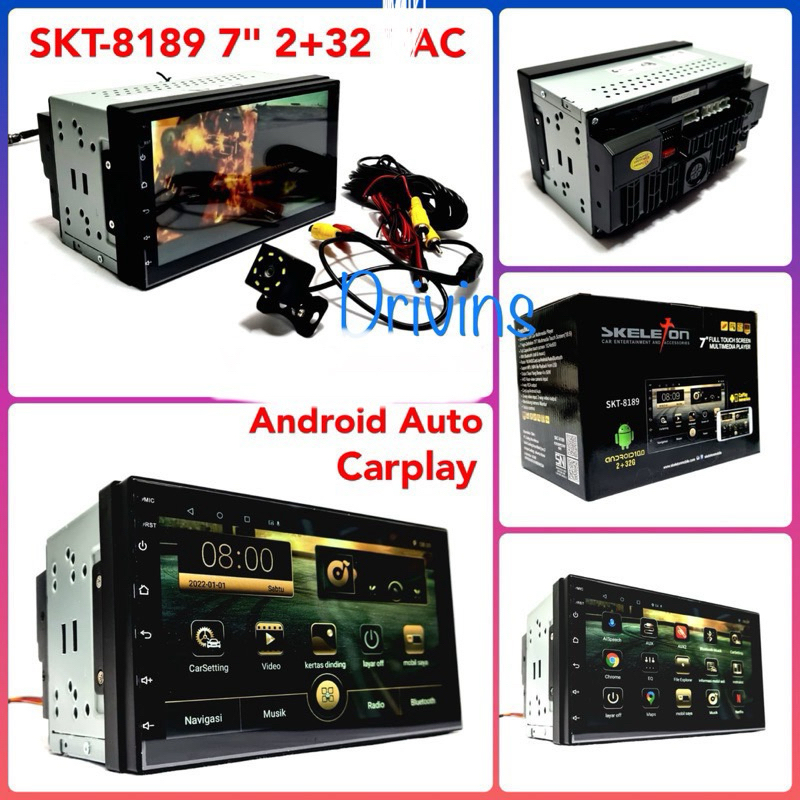 Head Unit Double Din Android Skeleton SKT-8189 7 Inch Ram 2+32GB Universal