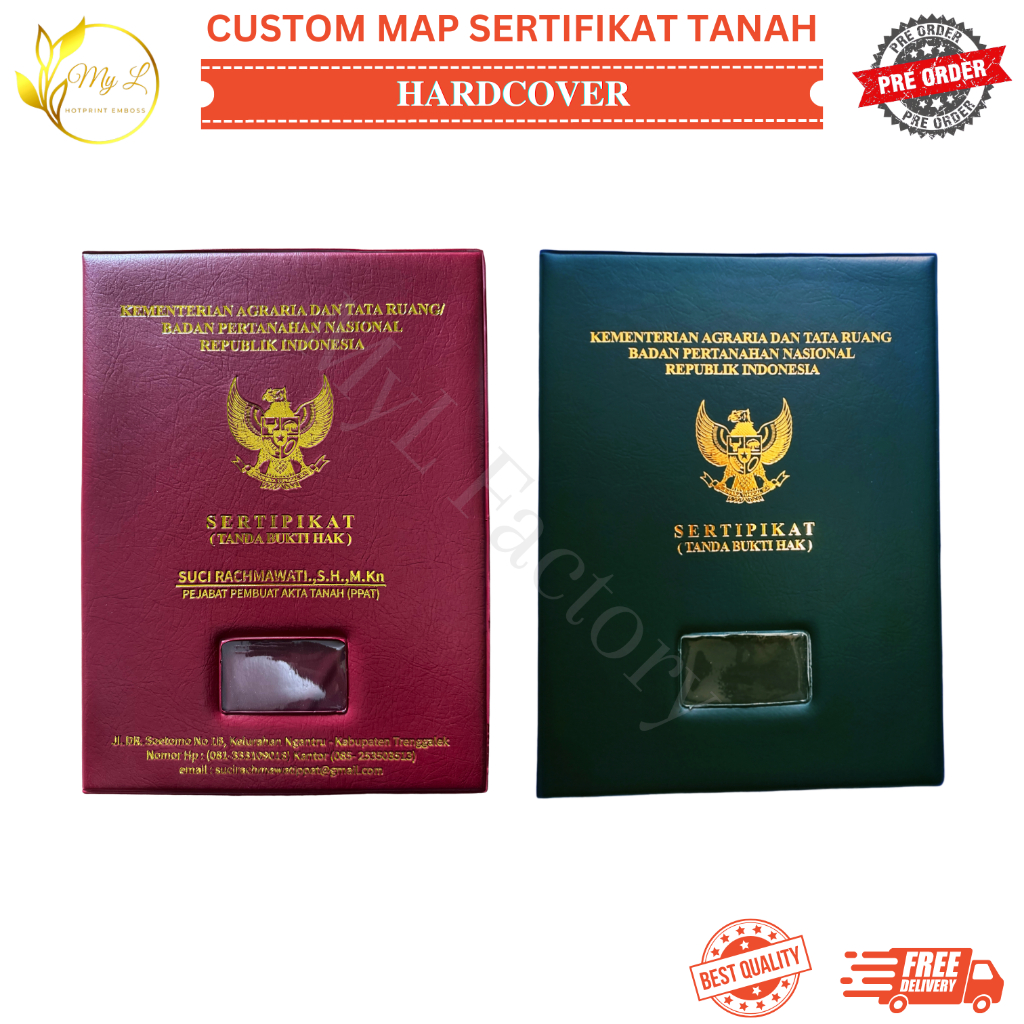 

My.L CUSTOM - MAP SERTIFIKAT HARDCOVER NOTARIS PPAT, SAMPUL MAP SERTIPIKAT TANAH BPN