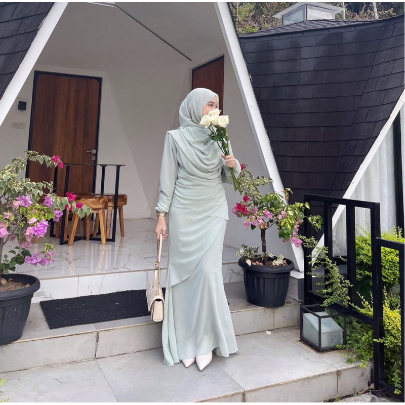 RB Fayre Dress - Dres Drapery Malay Melayu Simpel Elegan SABIHA.ID