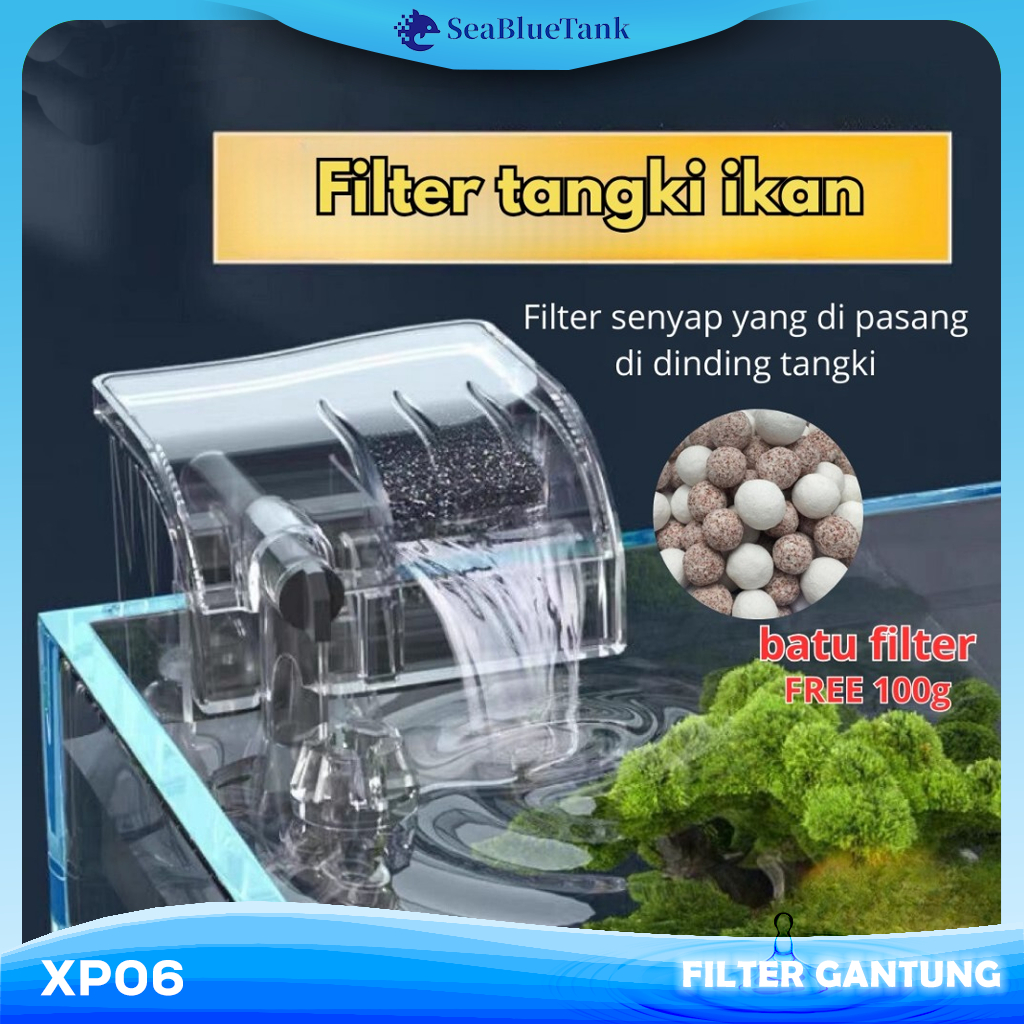 SBT FILTER GANTUNG AKUARIUM AQUASCAPE XP06 FREE BATU FILTER 100G