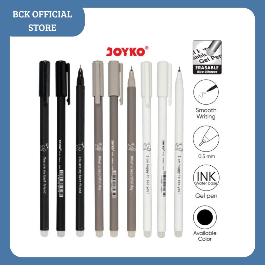 

Ball Pen Hitam Gel Pen BP-321 Erasable Joyko (pcs)