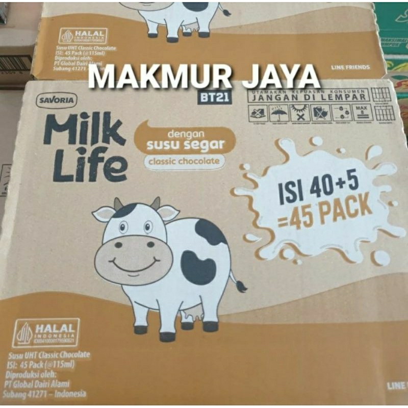 

SUSU UHT MILK LIFE 115ml COKELAT ( 1 DUS ISI 40 + 5 = 45 ) PROMO
