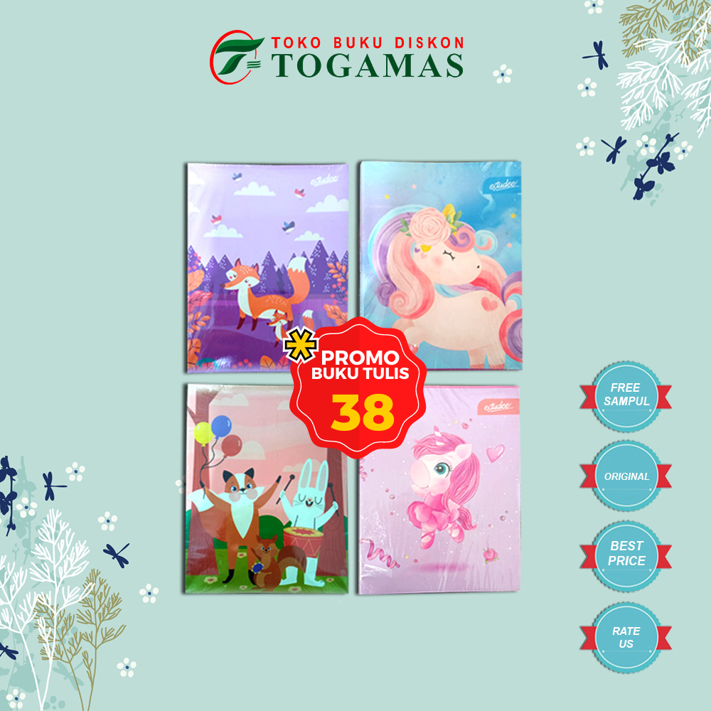 

Buku Tulis Isi 38 Lembar Estudee Kwarto (1 Pak isi 10 Pcs)