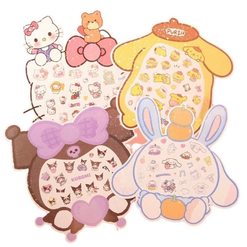 

Mainan anak stiker karakter sanrio kuromi my melody cinnamoroll pompompurin / maenan diy kerajinan tangan prakarya tempel menempel sticker craft seni art montessori aesthetic dekorasi scrapbook note notes tempel menempel tempelan manik mutah motorik