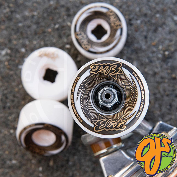 OJ WHEELS 53mm Elite White Gold Hardline 101a Skateboard Wheels