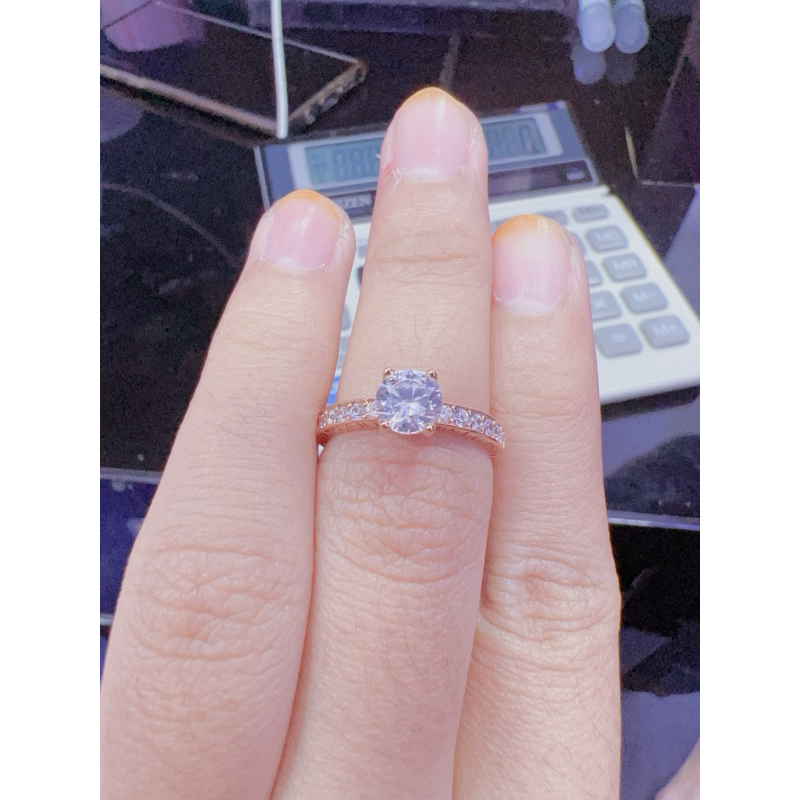 CINCIN SOLITAIRE BVL EMAS ASLI 17K 2,6gram size 10