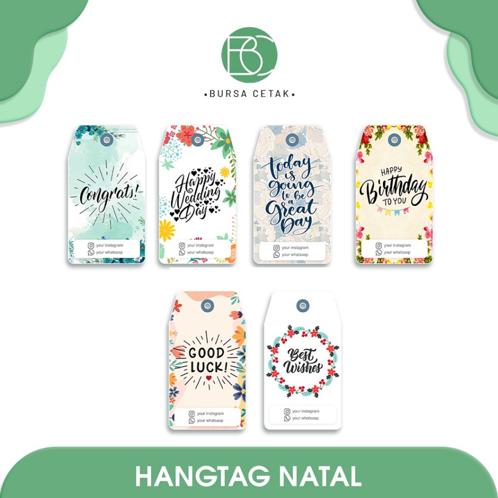 BURSA CETAK - Print Label Hang Tag Custom / Cetak Hangtag Price Tag Tag Harga Label produk Tag Baju 