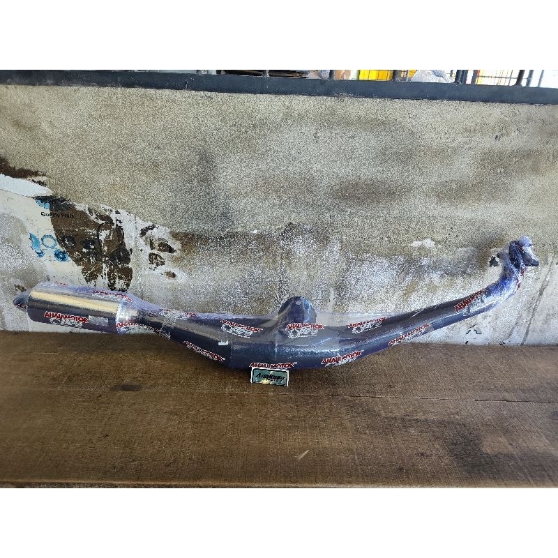 knalpot ahau motor standard racing Yamaha f1zr perut hitam model ahm