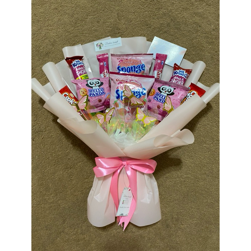 

[READY]Buket kupu kupu+snack+LED