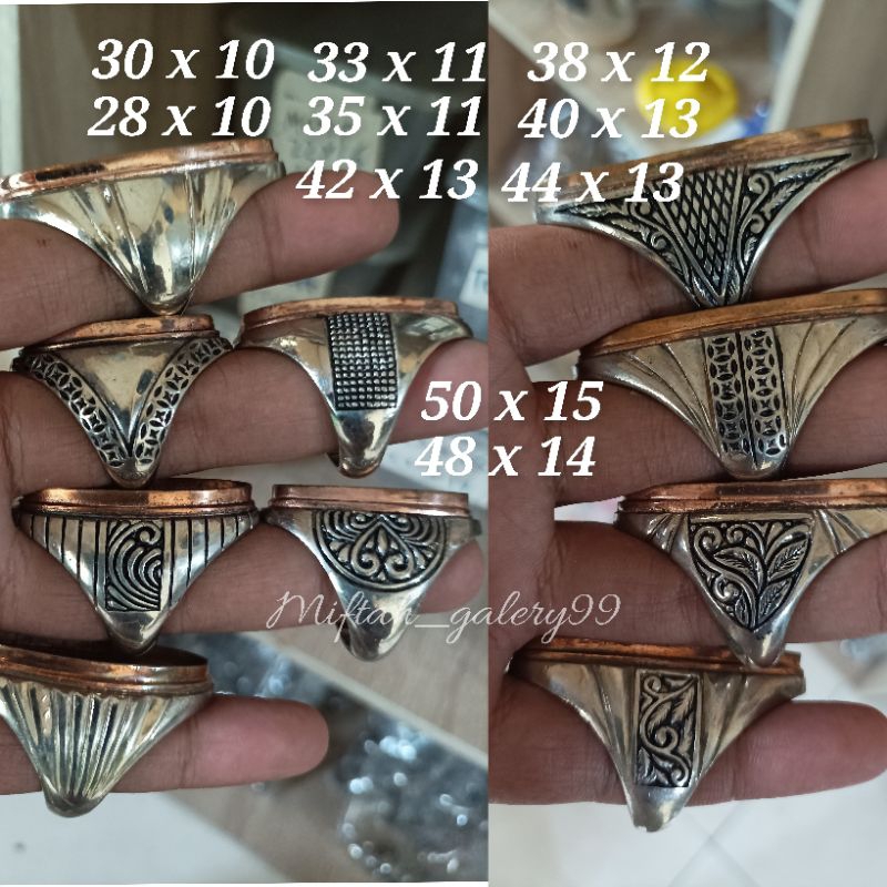 Ring emban cincin Alpaka pandan Lis tembaga