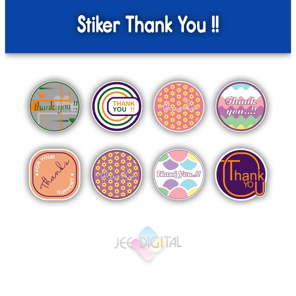

490pc Stiker Bulat Terima Kasih Makanan Kue Catering Label 2,5 cm
