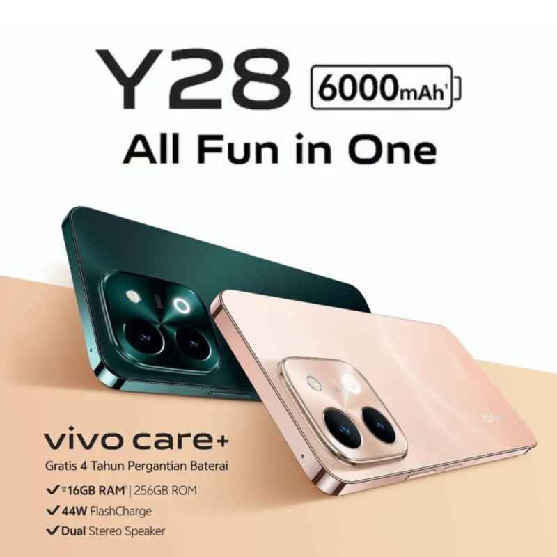 HP VIVO Y28 RAM 8/128GB GARANSI RESMI - VIVO Y 28 RAM 8GB INTERNAL 128GB GARANSI RESMI