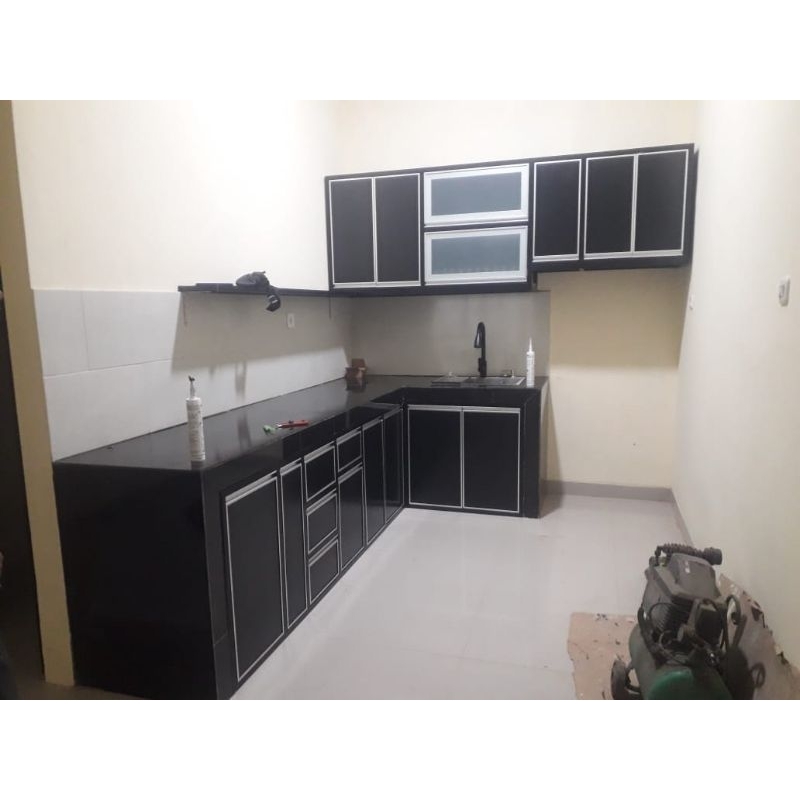 Kitchen set alumunium / kitchenset alumunium custom ukuran