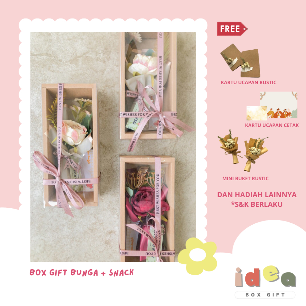 

[IDEA BOX GIFT] FLOWER GIFT BOX | KADO WISUDA | KADO VALENTINE | KADO ULANGTAHUN | KADO