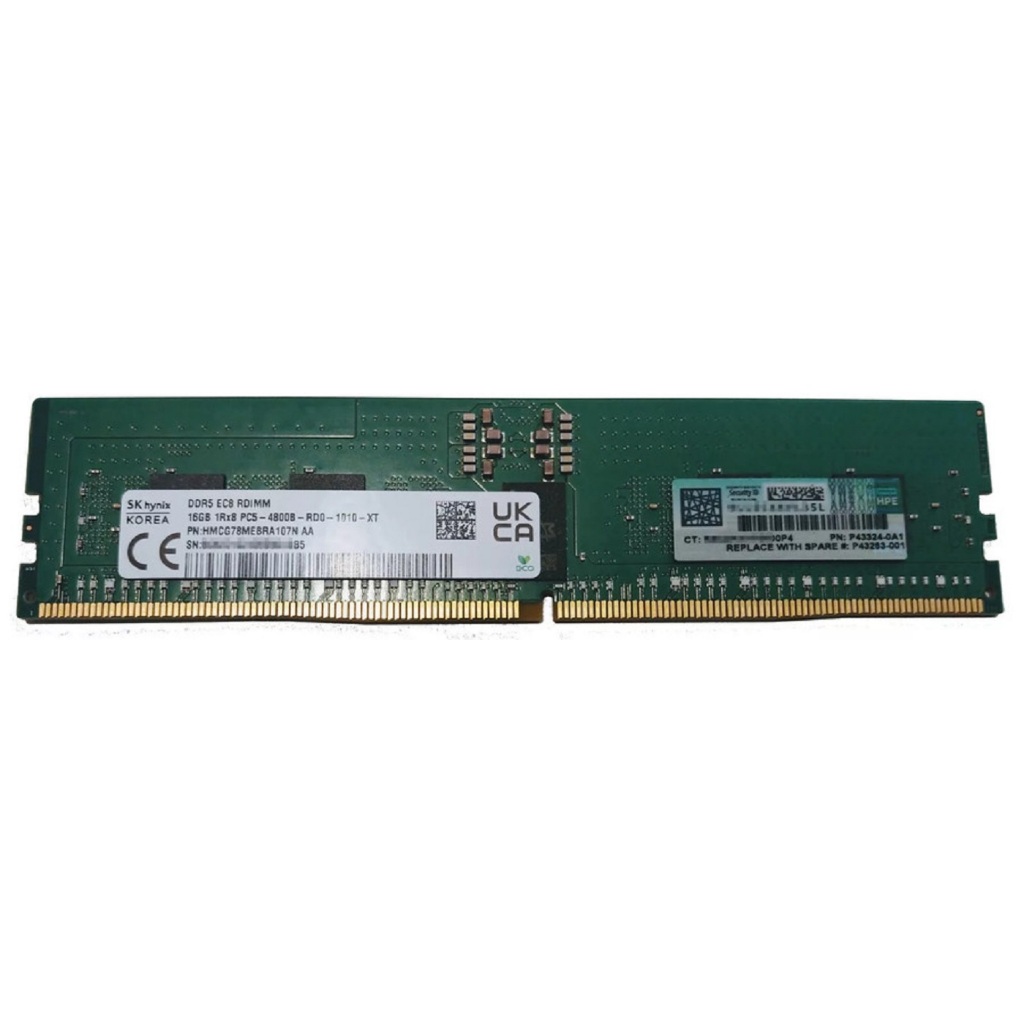 HPE 16GB 1Rx8 DDR5‑4800 CAS‑40‑39‑39 EC8 Registered Smart Memory Kit PN P43322-B21 P43324-0A1 P48499