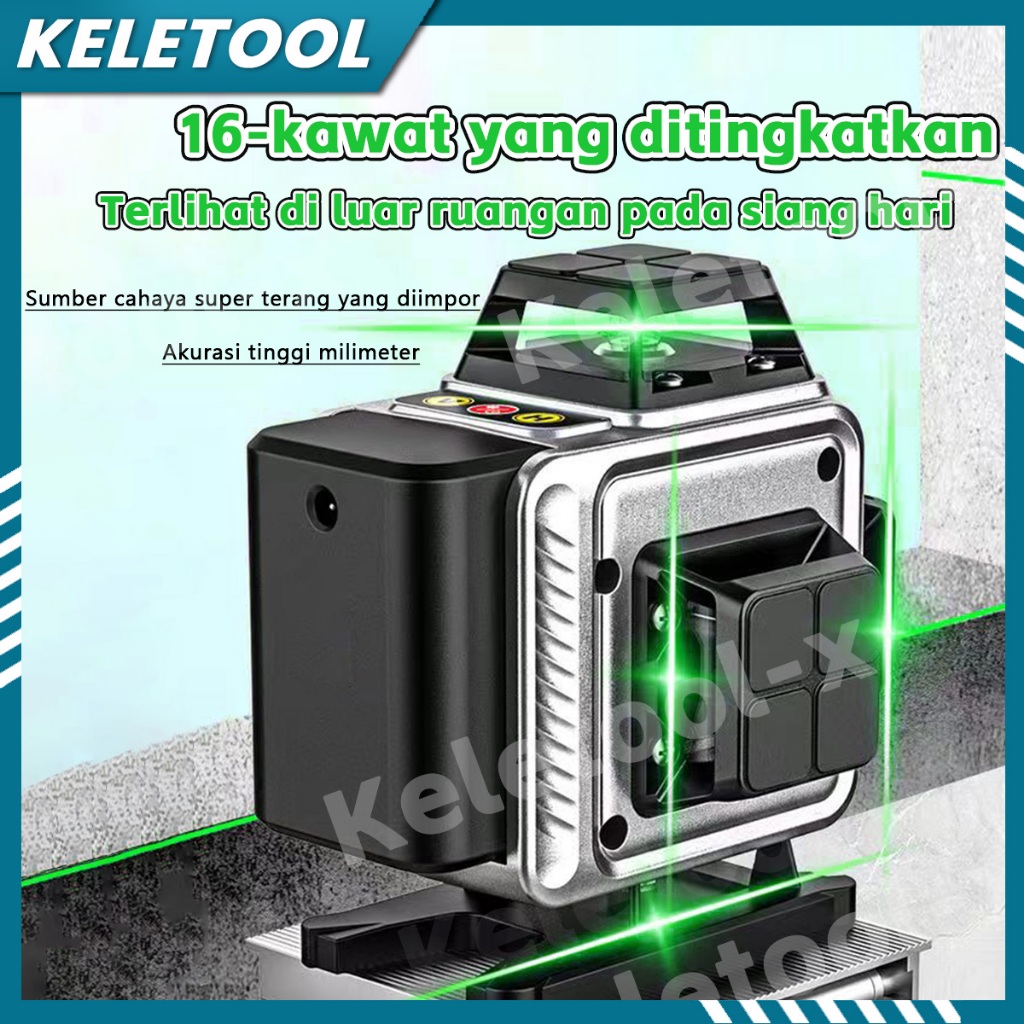 Waterpass laser level 16 line bangunan laser tukang multifungsi meteran laser leveling keramik laser