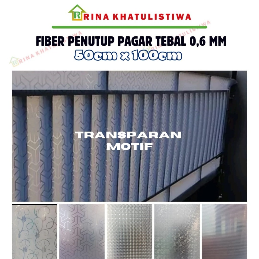 [Kelipatan 50cm]Fiber Plastik Penutup Pagar Motif Clear Kelipatan Panjang 50cm Tinggi 1m Tebal 0,7mm