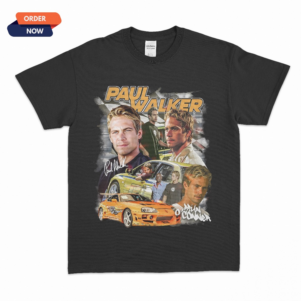 KAOS PAUL WALKER FAST AND FURIOUS BAJU T-SHIRT DISTRO ATASAN PRIA WANITA FILM PREMIUM COTTON
