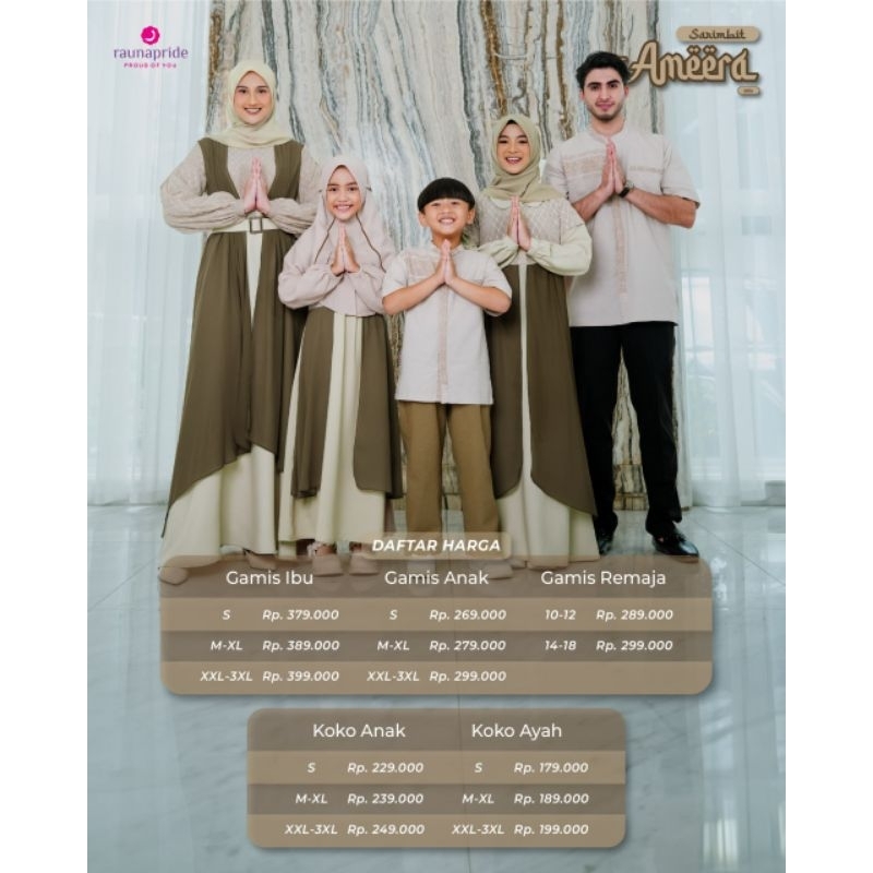 SARIMBIT AMEERA MILO BY RAUNA/SARIMBIT KELUARGA RAUNA/GAMIS COUPLE